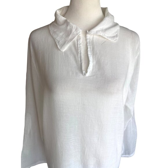 Scandal Italy Lightweight Sheer Linen Tunic Cover Up M/L Lagonlook‎ Hand-dyed - Picture 2 of 8
